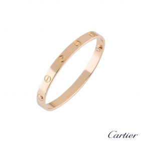 Cartier Rose Gold Plain Love Bracelet Size 15 B6035615